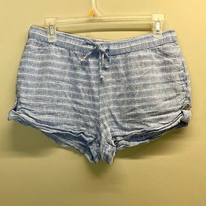 SO Striped Linen Shorts with Buttons